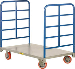 Little Giant - 3,600 Lb Capacity Steel Double End Rack Platform Truck - Steel Deck, 24" OAW, Polyurethane Casters - Industrial Tool & Supply