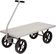 Little Giant - 3,500 Lb Capacity Steel Heavy-Duty Wagon - Steel Deck, 30" OAW, Mold On Rubber Casters - Industrial Tool & Supply