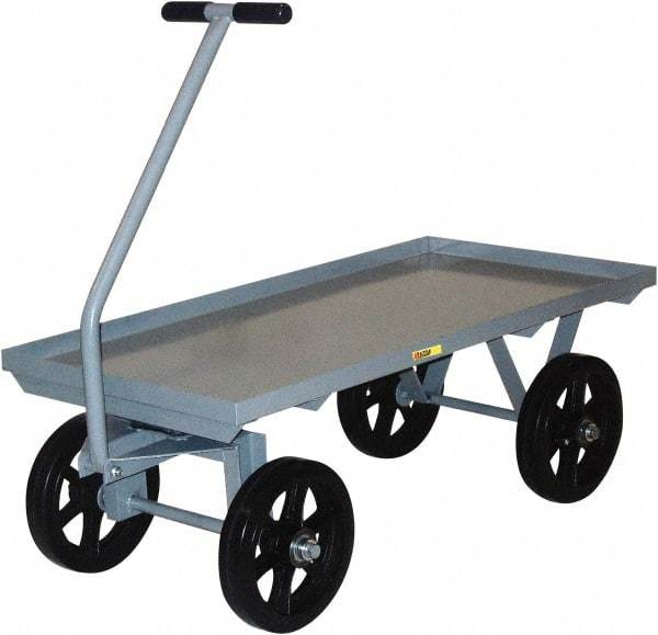 Little Giant - 3,500 Lb Capacity Steel Heavy-Duty Wagon - Steel Deck, 24" OAW, Mold On Rubber Casters - Industrial Tool & Supply