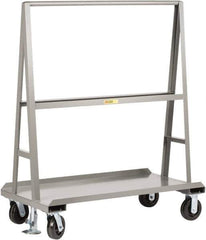 Little Giant - 2,000 Lb Capacity Steel A-Frame Truck - Steel Deck, 30" OAW, Phenolic Casters - Industrial Tool & Supply