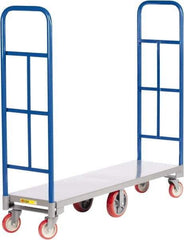 Little Giant - 2,000 Lb Capacity Steel High End Platform Truck - Steel Deck, 16" OAW, Polyurethane Casters - Industrial Tool & Supply