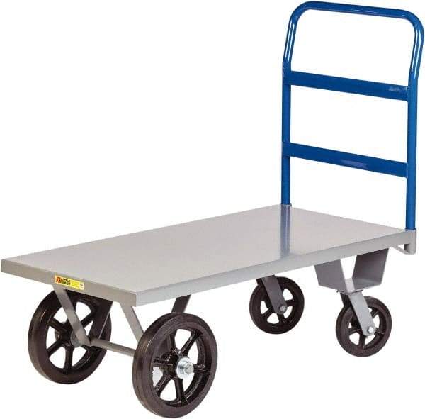 Little Giant - 3,000 Lb Capacity Steel Platform Truck - Steel Deck, 30" OAW, Rubber Casters - Industrial Tool & Supply