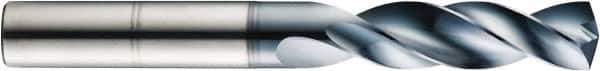 SGS - 22mm 145° Solid Carbide Jobber Drill - AlTiN Finish, Right Hand Cut, Spiral Flute, Straight Shank, 178mm OAL - Industrial Tool & Supply