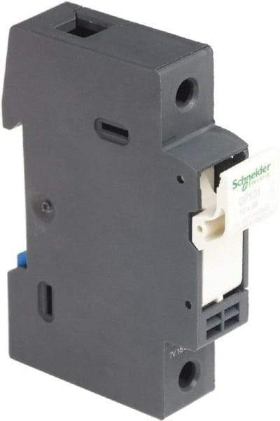 Schneider Electric - 1 Pole, 600 Volt, 32 Amp, DIN Rail Mount Fuse Holder - Compatible with 38mm Long x 17mm Wide and 10mm Diameter Fuse - Industrial Tool & Supply