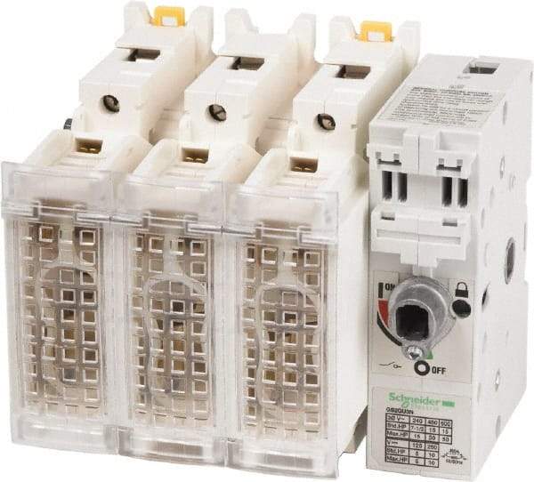 Schneider Electric - 3 Pole, 600 Volt, 60 Amp, Pressure Plate Fuse Holder - Compatible with J Class, 149mm Wide Fuse - Industrial Tool & Supply