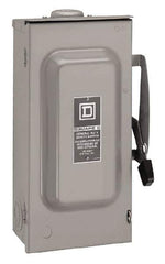 Square D - 100 Amp, 240 V, 2 Pole Fused Safety Switch - NEMA 3R, 15 hp at 240 VAC (Single Phase), 30 hp at 240 VAC (Triple Phase), DPST Contact Form - Industrial Tool & Supply