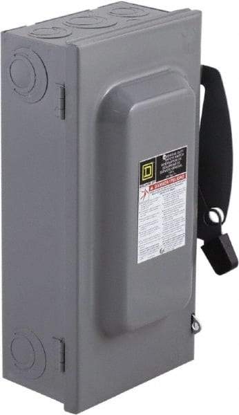 Square D - 100 Amp, 240 V, 3 Pole Nonfused Safety Switch - NEMA 1, 15 hp at 240 VAC (Single Phase), 30 hp at 240 VAC (Triple Phase), 3PST Contact Form - Industrial Tool & Supply
