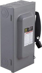 Square D - 60 Amp, 240 V, 3 Pole Fused Safety Switch - NEMA 1, 10 hp at 240 VAC (Single Phase), 15 hp at 240 VAC (Triple Phase), 3PST Contact Form - Industrial Tool & Supply