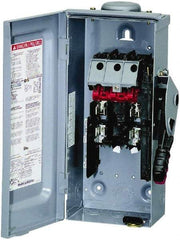 Square D - 30 Amp, 240 VAC, 250 VDC, 2 Pole Fused Safety Switch - NEMA 3R, 3 hp at 240 VAC (Single Phase), 7.5 hp at 240 VAC, 5 hp at 250 VDC (Triple Phase), DPST Contact Form - Industrial Tool & Supply