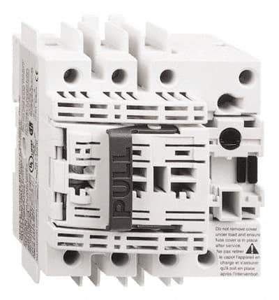 Schneider Electric - 3 Pole, 600 VAC, 30 Amp, Pressure Plate and DIN Rail Mount Fuse Holder - Compatible with CC Class, 97mm Wide Fuse - Industrial Tool & Supply