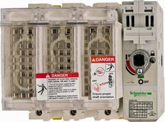 Schneider Electric - 3 Pole, 600 Volt, 30 Amp, Pressure Plate and DIN Rail Mount Fuse Holder - Compatible with J Class, 149mm Wide Fuse - Industrial Tool & Supply
