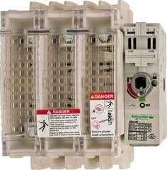 Schneider Electric - 3 Pole, 600 Volt, 100 Amp, Pressure Plate Fuse Holder - Compatible with J Class, 149mm Wide Fuse - Industrial Tool & Supply