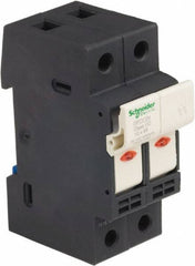 Schneider Electric - 2 Pole, 600 Volt, 30 Amp, DIN Rail Mount Fuse Holder - Compatible with CC Class, 35mm Wide Fuse - Industrial Tool & Supply