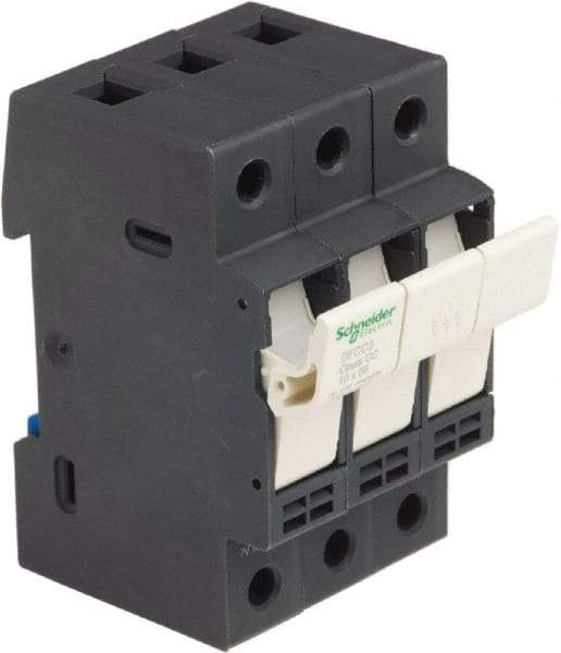 Schneider Electric - 3 Pole, 600 Volt, 30 Amp, DIN Rail Mount Fuse Holder - Compatible with CC Class, 52mm Wide Fuse - Industrial Tool & Supply