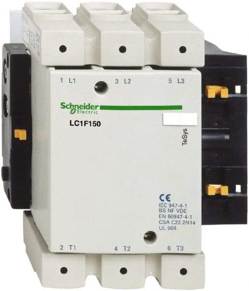 Schneider Electric - 3 Pole, 24 Coil VAC, 250 Amp at 440 VAC, Nonreversible IEC Contactor - Bureau Veritas, CCC, CSA, DNV, EN/IEC 60947-1, EN/IEC 60947-4-1, GL, JEM 1038, LROS, RINA, RMRoS, RoHS Compliant, UL Listed - Industrial Tool & Supply