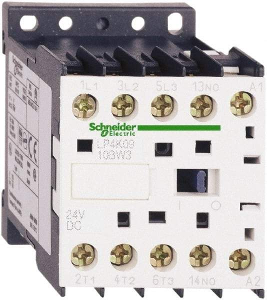 Schneider Electric - 3 Pole, 24 Coil VDC, 12 Amp at 440 VAC, 16 Amp at 690 VAC and 20 Amp at 440 VAC, Nonreversible IEC Contactor - BS 5424, CSA, IEC 60947, NF C 63-110, RoHS Compliant, UL Listed, VDE 0660 - Industrial Tool & Supply