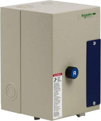 Schneider Electric - 3 Pole, 32 Amp, 120 Coil VAC, Nonreversible Enclosed IEC Motor Starter - 1 Phase Hp: 2 at 120 VAC, 5 at 240 VAC, 3 Phase Hp: 10 at 208 VAC, 10 at 230 VAC, 20 at 460 VAC, 25 at 575 VAC - Industrial Tool & Supply