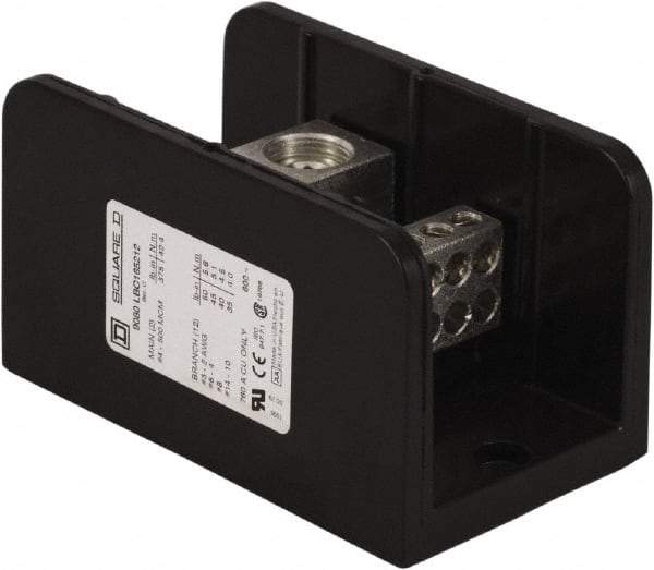 Square D - 1 Pole, 760 (Copper) Amp, Phenolic Power Distribution Block - 600 VAC, 2 Primary Connection - Industrial Tool & Supply
