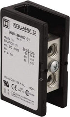 Square D - 3 Poles, 135 (Aluminium), 175 (Copper) Amp, Phenolic Power Distribution Block - 600 VAC, 1 Primary Connection - Industrial Tool & Supply