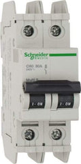 Schneider Electric - 30 Amp, 125 VDC, 240 VAC, 60 VDC, 1 Pole, DIN Rail Mount, Fixed Mount Miniature Circuit Breaker - Thermal Magnetic Trip, Multiple Breaking Capacity Ratings, 73mm Deep x 107mm High x 36mm Wide - Industrial Tool & Supply