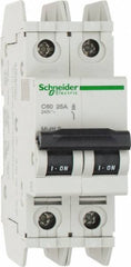 Schneider Electric - 25 Amp, 125 VDC, 240 VAC, 60 VDC, 1 Pole, DIN Rail Mount, Fixed Mount Miniature Circuit Breaker - Thermal Magnetic Trip, Multiple Breaking Capacity Ratings, 73mm Deep x 107mm High x 36mm Wide - Industrial Tool & Supply