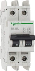 Schneider Electric - 15 Amp, 125 VDC, 240 VAC, 60 VDC, 1 Pole, DIN Rail Mount, Fixed Mount Miniature Circuit Breaker - Thermal Magnetic Trip, Multiple Breaking Capacity Ratings, 73mm Deep x 107mm High x 36mm Wide - Industrial Tool & Supply