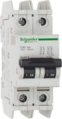 Schneider Electric - 4 Amp, 125 VDC, 240 VAC, 60 VDC, 1 Pole, DIN Rail Mount, Fixed Mount Miniature Circuit Breaker - Thermal Magnetic Trip, Multiple Breaking Capacity Ratings, 73mm Deep x 107mm High x 36mm Wide - Industrial Tool & Supply