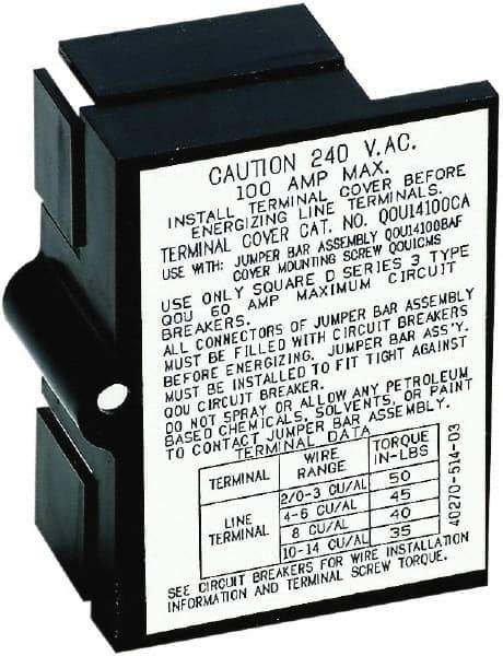 Square D - 100 Amp Circuit Breaker Jumper Bar Assembly - Use with QOU Circuit Breaker - Industrial Tool & Supply