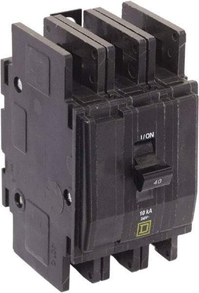 Square D - 40 Amp, 240 VAC, 3 Pole, Panel Mount Miniature Circuit Breaker - Industrial Tool & Supply