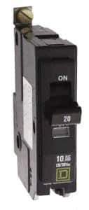 Square D - 25 Amp, 240 VAC, 1 Pole, Bolt On Miniature Circuit Breaker - 14-8 AWG - Industrial Tool & Supply
