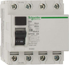 Schneider Electric - 25 Amp, 240 VAC, 277 VAC, 400 VAC, 415 VAC, 4 Pole, Residual Current Device - Industrial Tool & Supply