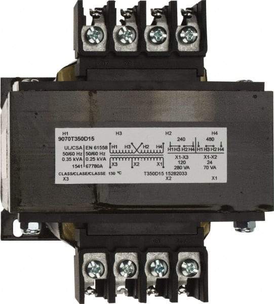 Square D - 1 Phase, 350 VA, Control Transformer - 176°F Temp Rise - Industrial Tool & Supply
