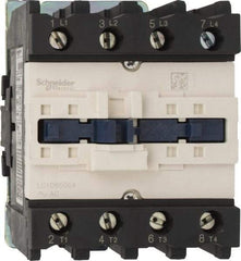 Schneider Electric - 4 Pole, 110 Coil VAC at 50/60 Hz, 80 Amp, Nonreversible IEC Contactor - 1 Phase hp: 10 at 230/240 VAC, 5 at 115 VAC, 3 Phase hp: 20 at 200/208 VAC, 20 at 230/240 VAC, 50 at 460/480 VAC, 50 at 575/600 VAC - Industrial Tool & Supply