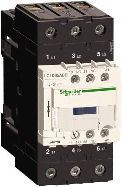 Schneider Electric - 3 Pole, 24 Coil VDC, 65 Amp at 440 VAC, Nonreversible IEC Contactor - CCC, CSA, CSA C22.2 No. 14, EN/IEC 60947-4-1, EN/IEC 60947-5-1, GOST, RoHS Compliant, UL 508, UL Listed - Industrial Tool & Supply