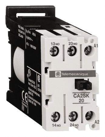 Schneider Electric - NC/NO, 24 VDC Control Relay - DIN Rail Mount - Industrial Tool & Supply