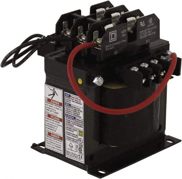 Square D - 350 VA, Top Mount Fuse Block Control Transformer - 50/60 Hz, 5.11 Inch Deep x 5.13 Inch High - Industrial Tool & Supply