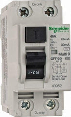 Schneider Electric - 40 Amp, 240 VAC, 2 Pole, Residual Current Device - Industrial Tool & Supply