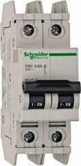 Schneider Electric - 0.50 Amp, 125 VDC, 240 VAC, 60 VDC, 1 Pole, DIN Rail Mount, Fixed Mount Miniature Circuit Breaker - Thermal Magnetic Trip, Multiple Breaking Capacity Ratings, 73mm Deep x 107mm High x 36mm Wide - Industrial Tool & Supply