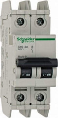 Schneider Electric - 2 Amp, 125 VDC, 240 VAC, 60 VDC, 1 Pole, DIN Rail Mount, Fixed Mount Miniature Circuit Breaker - Thermal Magnetic Trip, Multiple Breaking Capacity Ratings, 73mm Deep x 107mm High x 36mm Wide - Industrial Tool & Supply