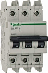 Schneider Electric - 20 Amp, 125 VDC, 240 VAC, 60 VDC, 3 Pole, DIN Rail Mount, Fixed Mount Miniature Circuit Breaker - Thermal Magnetic Trip, Multiple Breaking Capacity Ratings, 73mm Deep x 107mm High x 54mm Wide - Industrial Tool & Supply