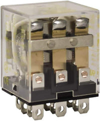 Square D - 1/2 hp at 120 Volt & 3/4 hp at 240 Volt, Electromechanical Plug-in General Purpose Relay - 10 Amp at 250 VAC, 3PDT, 24 VAC at 50/60 Hz - Industrial Tool & Supply