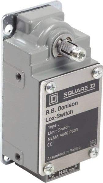 Square D - DPST, 2NO, 600 Volt Screw Terminal, Rotary Spring Return Actuator, General Purpose Limit Switch - 1, 2, 4, 12, 13 NEMA Rating, IP67 IPR Rating - Industrial Tool & Supply