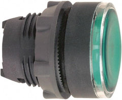 Schneider Electric - 22mm Mount Hole, Flush, Pushbutton Switch Only - Round, Green Pushbutton, Illuminated, Maintained (MA) - Industrial Tool & Supply