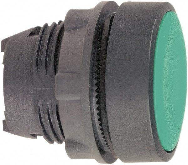 Schneider Electric - 22mm Mount Hole, Flush, Pushbutton Switch Only - Round, Green Pushbutton, Nonilluminated, Momentary (MO) - Industrial Tool & Supply