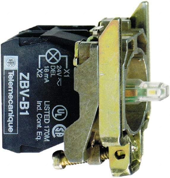 Schneider Electric - 110-120 V Blue Lens LED Indicating Light - Screw Clamp Connector, Vibration Resistant - Industrial Tool & Supply
