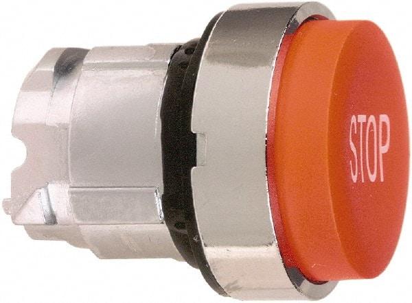 Schneider Electric - 22mm Mount Hole, Extended Straight, Pushbutton Switch Only - Round, Red Pushbutton, Nonilluminated, Momentary (MO) - Industrial Tool & Supply