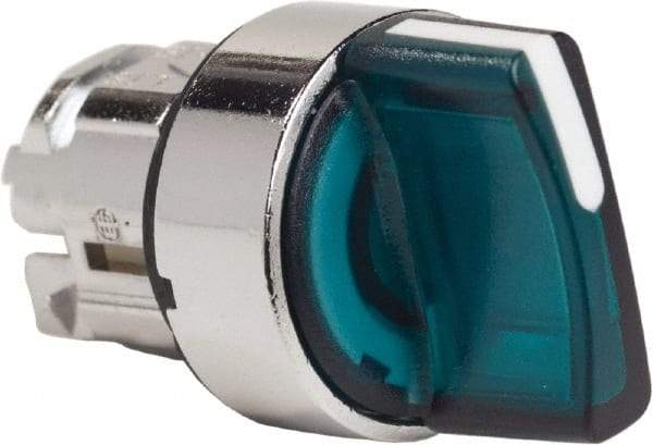 Schneider Electric - 22mm Mount Hole, 3 Position, Handle Operated, Selector Switch - Green, Momentary (MO), Illuminated, Shock, Vibration and Water Resistant - Industrial Tool & Supply