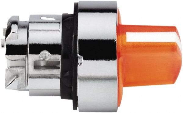 Schneider Electric - 22mm Mount Hole, 3 Position, Handle Operated, Selector Switch - Orange, Maintained (MA), Illuminated, Shock, Vibration and Water Resistant - Industrial Tool & Supply
