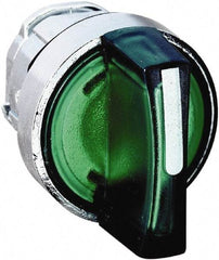 Schneider Electric - 22mm Mount Hole, 3 Position, Handle Operated, Selector Switch - Green, Maintained (MA), Illuminated, Shock, Vibration and Water Resistant - Industrial Tool & Supply