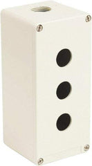 Schneider Electric - 3 Hole, 1.58 Inch Hole Diameter, Zinc Alloy Pushbutton Switch Enclosure - 6.9 Inch High x 3.15 Inch Wide x 3.03 Inch Deep, 4, 13 NEMA Rated - Industrial Tool & Supply